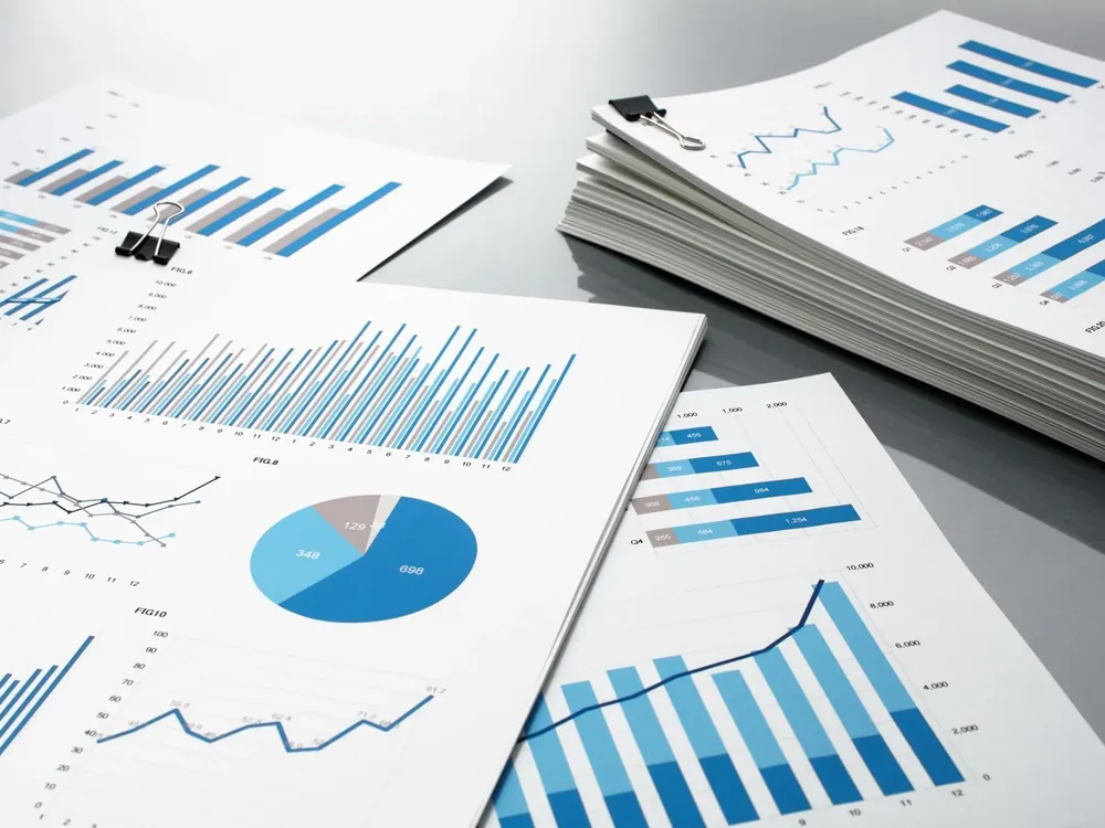Rapports imprimés en couleur avec graphiques