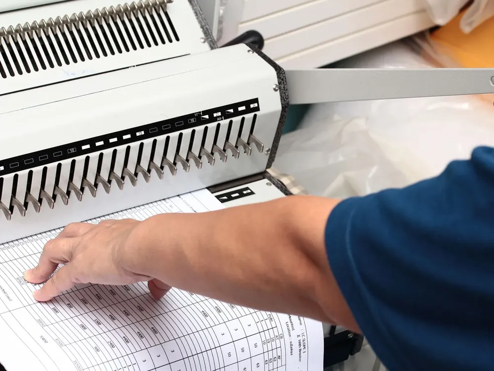 Reliure spirale d’un document